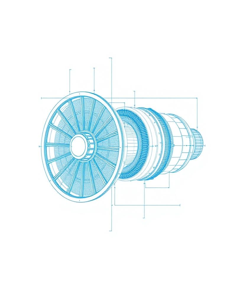 Rocket engine blueprint schematic